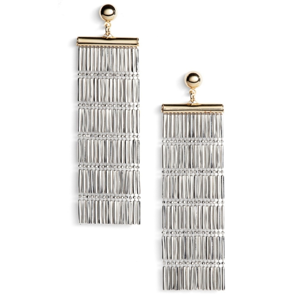 Two Tone Fringe Earrings - Picture 2 of 3